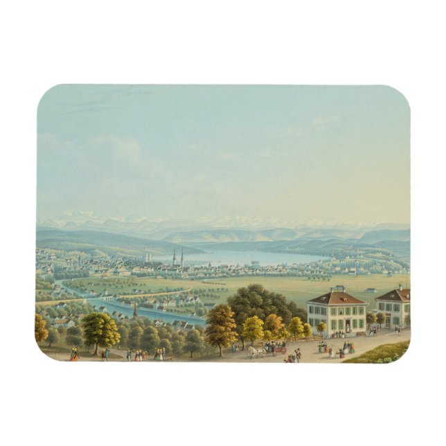 View of Zurich, c.1840 (w/c) Magnet (Horizontal)