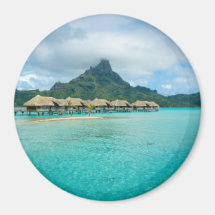 View on Bora Bora island round magnet