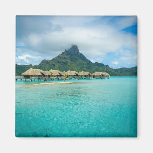 View on Bora Bora island square magnet