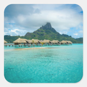 View on Bora Bora island square sticker