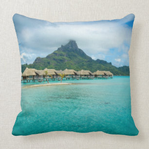 View on Bora Bora island throw pillow