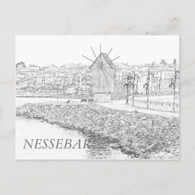 View on Old Town of Nessebar Postcard (Front)