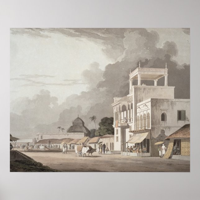 View on the Chitpore Road, Calcutta, plate II from Poster (Front)