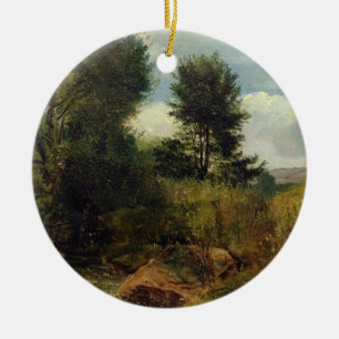 View on the River Sid, near Sidmouth, c.1852 (oil Ceramic Tree Decoration