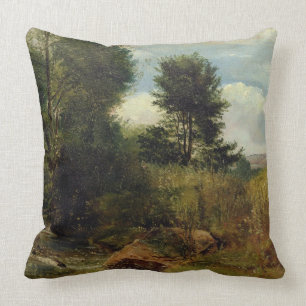 View on the River Sid, near Sidmouth, c.1852 (oil Cushion