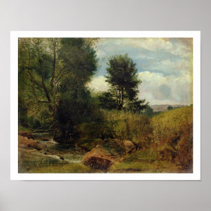 View on the River Sid, near Sidmouth, c.1852 (oil Poster