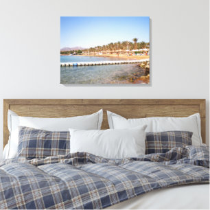 View on the sandy beach Terrazzina Canvas Print