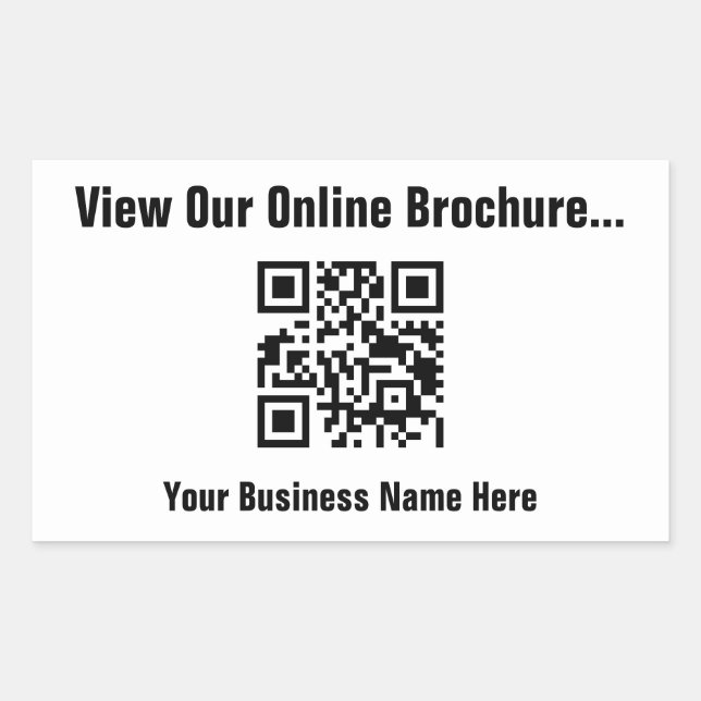 View Online Brochure via QR Code Rectangular Sticker (Front)