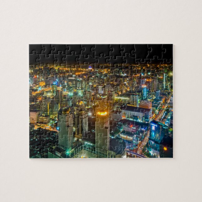 View over Bangkok at night from Baiyoke Tower II Jigsaw Puzzle (Horizontal)