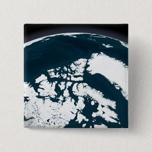 View over Greenland and the Arctic Ocean 15 Cm Square Badge