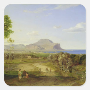 View over Palermo, 1828 Square Sticker