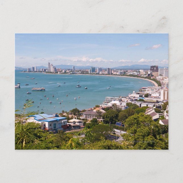 View over Pattaya bay. Postcard (Front)