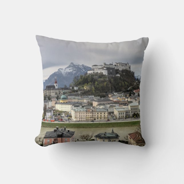 View Over Salzburg Austria Cushion (Front)