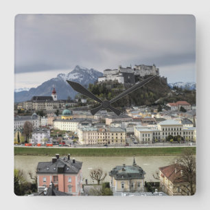 View Over Salzburg Austria Square Wall Clock