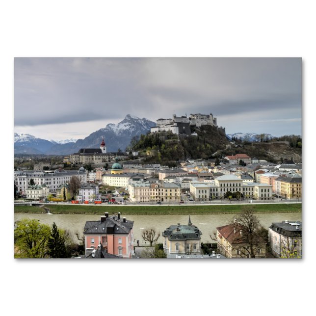 View Over Salzburg Austria Table Number (Front)