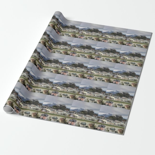 View Over Salzburg Austria Wrapping Paper (Unrolled)
