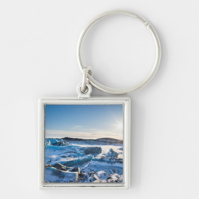 View over the frozen glacial lake key ring (Front)