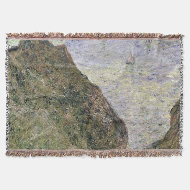 View Over the Sea by Claude Monet Throw Blanket (Front)