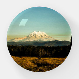 View Point Of Mount Rainier Paperweight