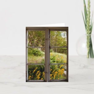 View through old window card