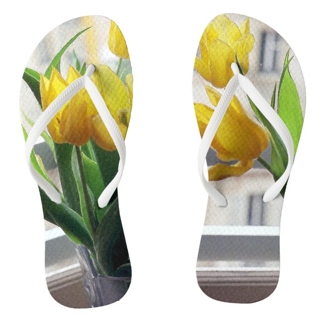 View through Yellow Tulips Jandals (Footbed)