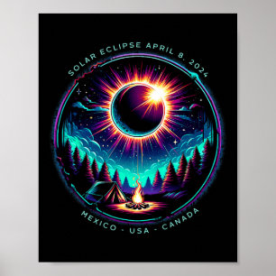 View Totality April 8 2024 Astronomy Camping Solar Poster
