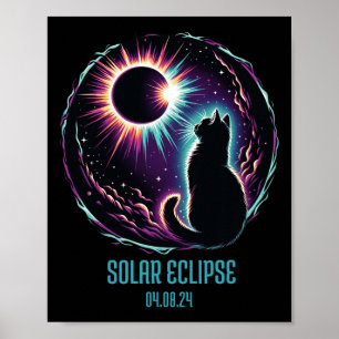 View Totality April 8 2024 Astronomy Cat Lover Sol Poster