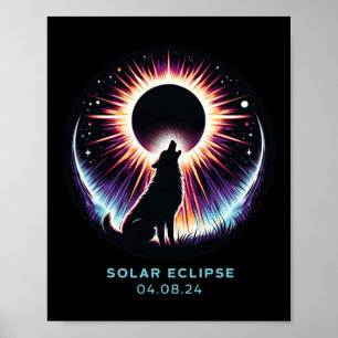 View Totality April 8 2024 Astronomy Dog Howls Sol Poster