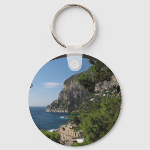 View towards the cliffs on Capri island Key Ring