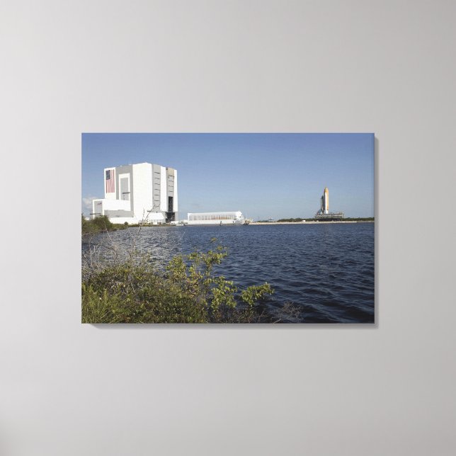 Viewed across the basin, Space Shuttle Atlantis Canvas Print (Front)