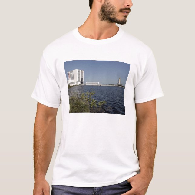 Viewed across the basin, Space Shuttle Atlantis T-Shirt (Front)