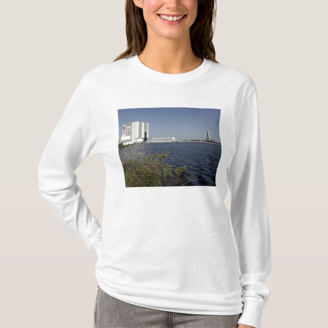 Viewed across the basin, Space Shuttle Atlantis T-Shirt (Front)