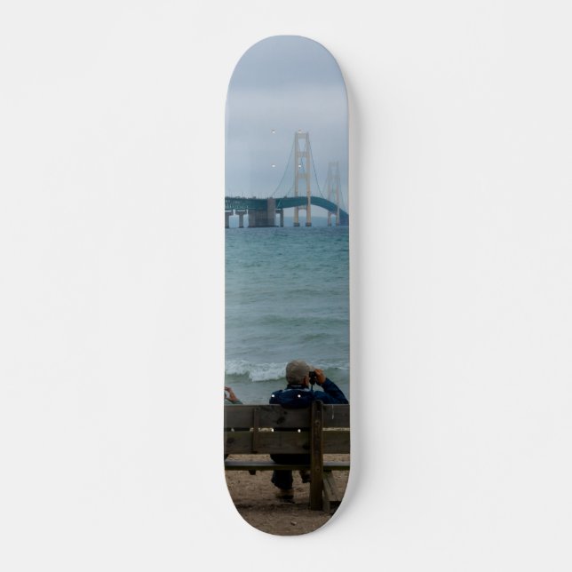 Viewing Mackinac Bridge Skateboard (Front)