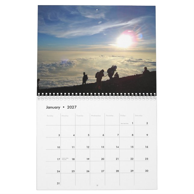 Views from Summit of Mt. Fuji, Japan Calendar (Jan 2027)