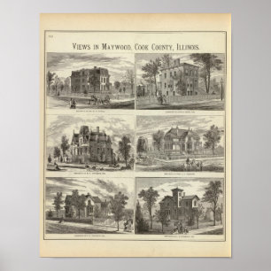 Views in Maywood, Cook County, Illinois Poster
