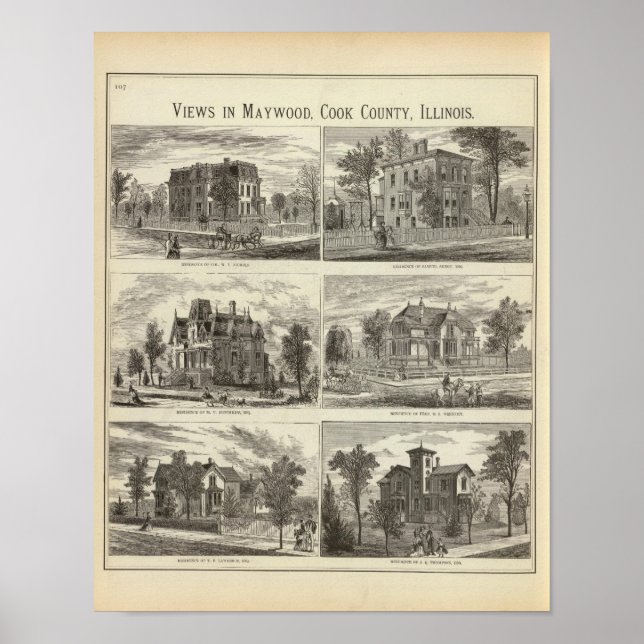 Views in Maywood, Cook County, Illinois Poster (Front)