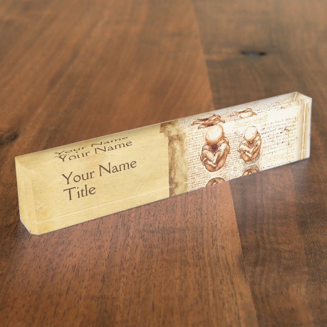 Views of a Foetus in the Womb,Ob-Gyn Medical Nameplate (Side)