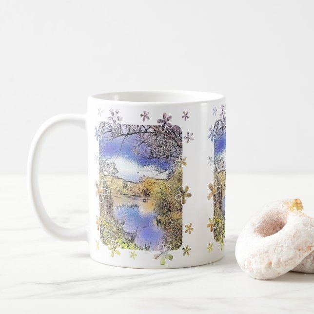 VIEWS OF ENGLAND COFFEE MUG (With Donut)