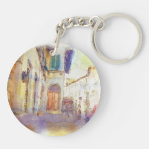 Views of Florence made in artistic watercolor Key Ring