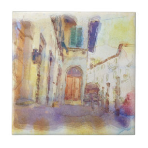 Views of Florence made in artistic watercolor Tile