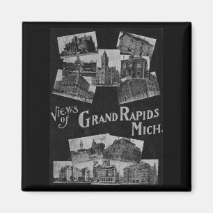 Views of Grand Rapids Michigan Vintage Magnet
