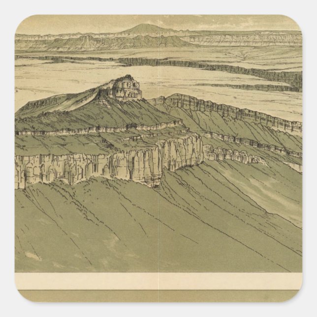 Views of the Marble Canyon Platform Square Sticker (Front)
