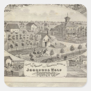 Views of the residence Josephus Wolf Square Sticker