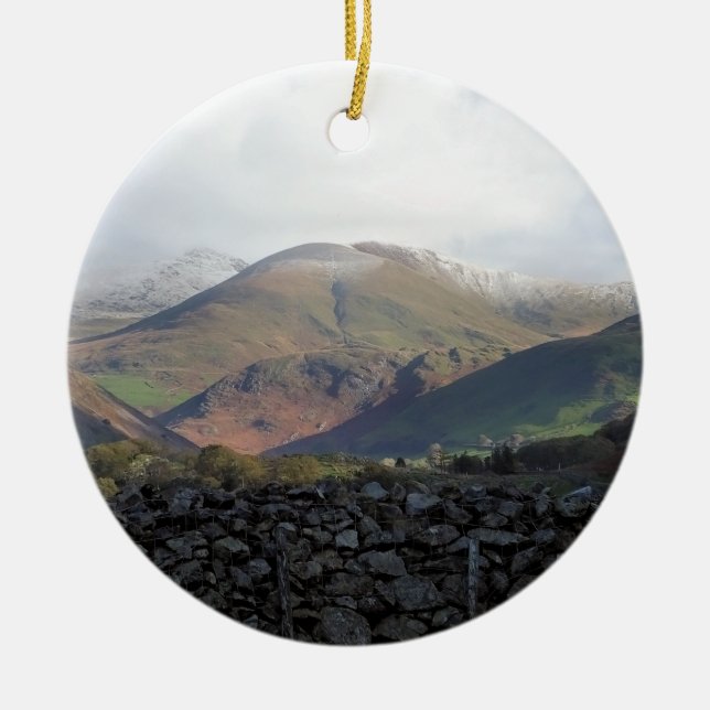 VIEWS OF WALES CERAMIC TREE DECORATION (Front)