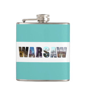 Views of Warsaw Poland Hip Flask