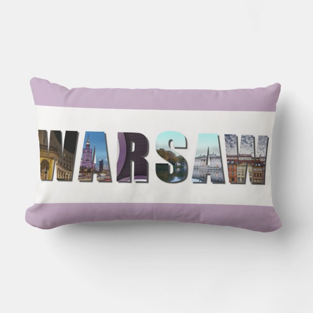 Views of Warsaw Poland Lumbar Cushion (Front)