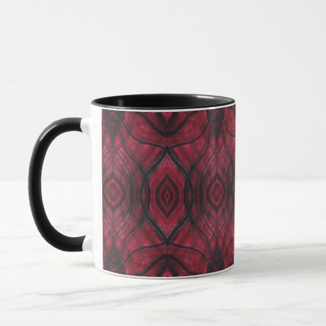Vigilance Red Abstract Watercolor Art Mug (Left)