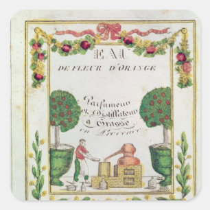 Vignette of 'Eau de Fleur d'Orange' Square Sticker
