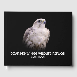 Vignetted Portrait of an Inquisitive Saker Falcon Guest Book