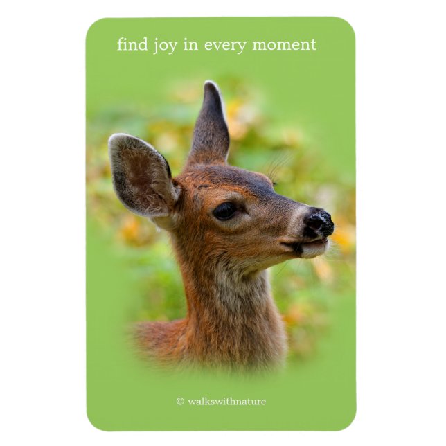 Vignetted Portrait of Smiling Blacktail Deer Fawn  Magnet (Vertical)